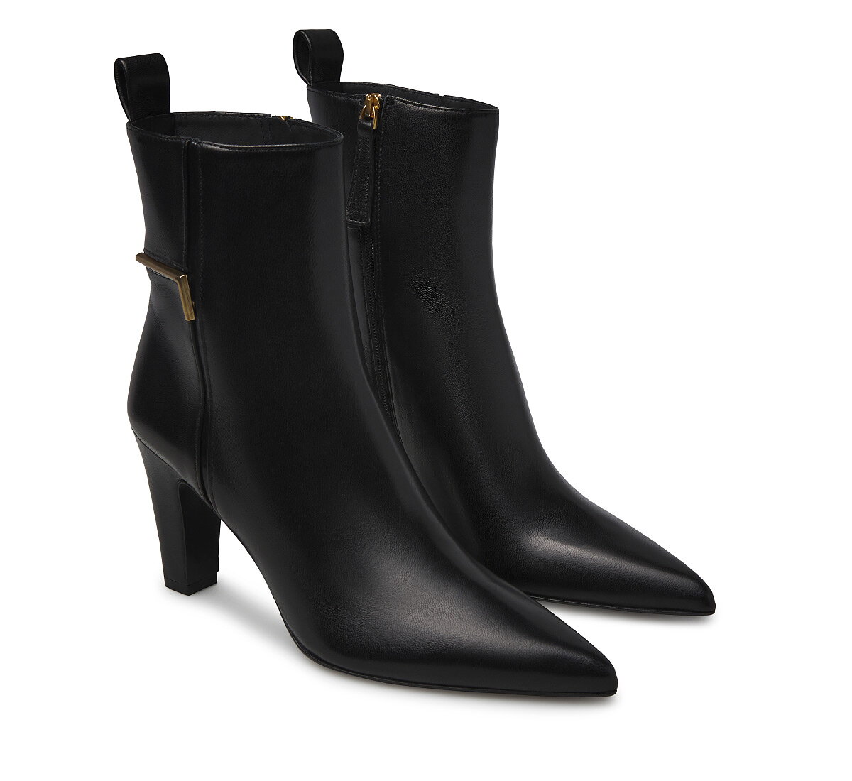 Fabi nappa leather ankle boot with gold detail