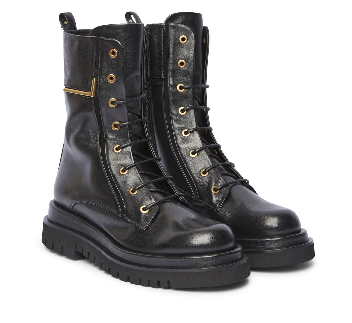 Fabi nappa leather combat boot