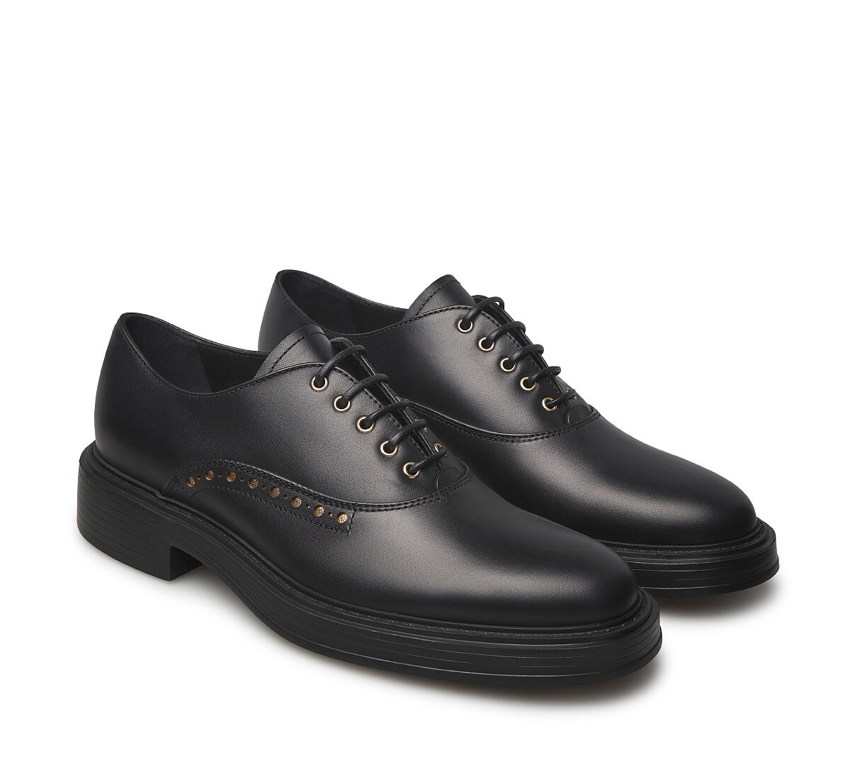 Fabi calfskin lace-up shoes with gold details
