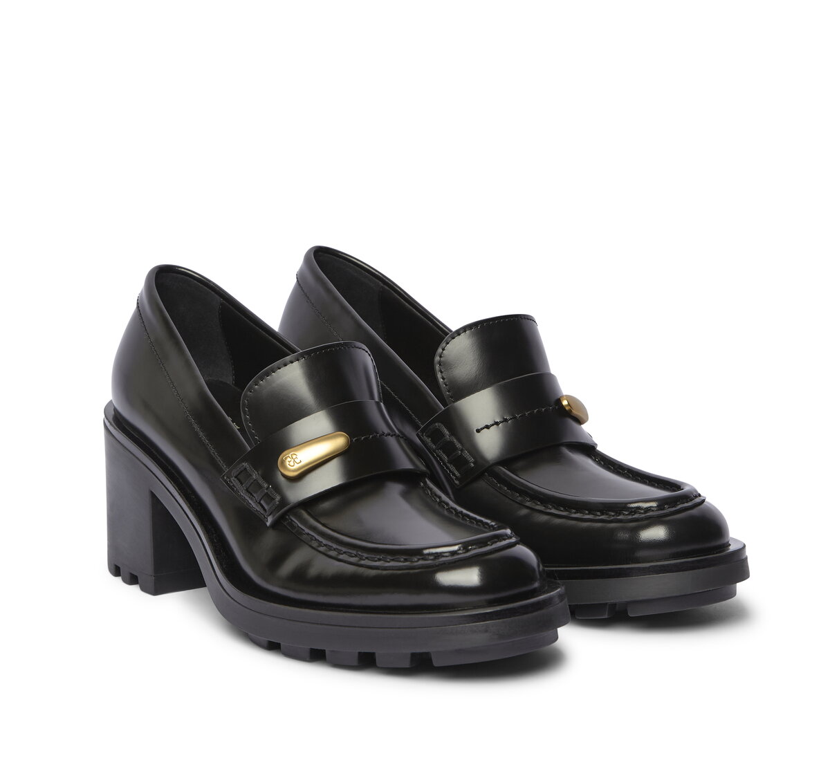 Fabi calfskin loafer with gold detail