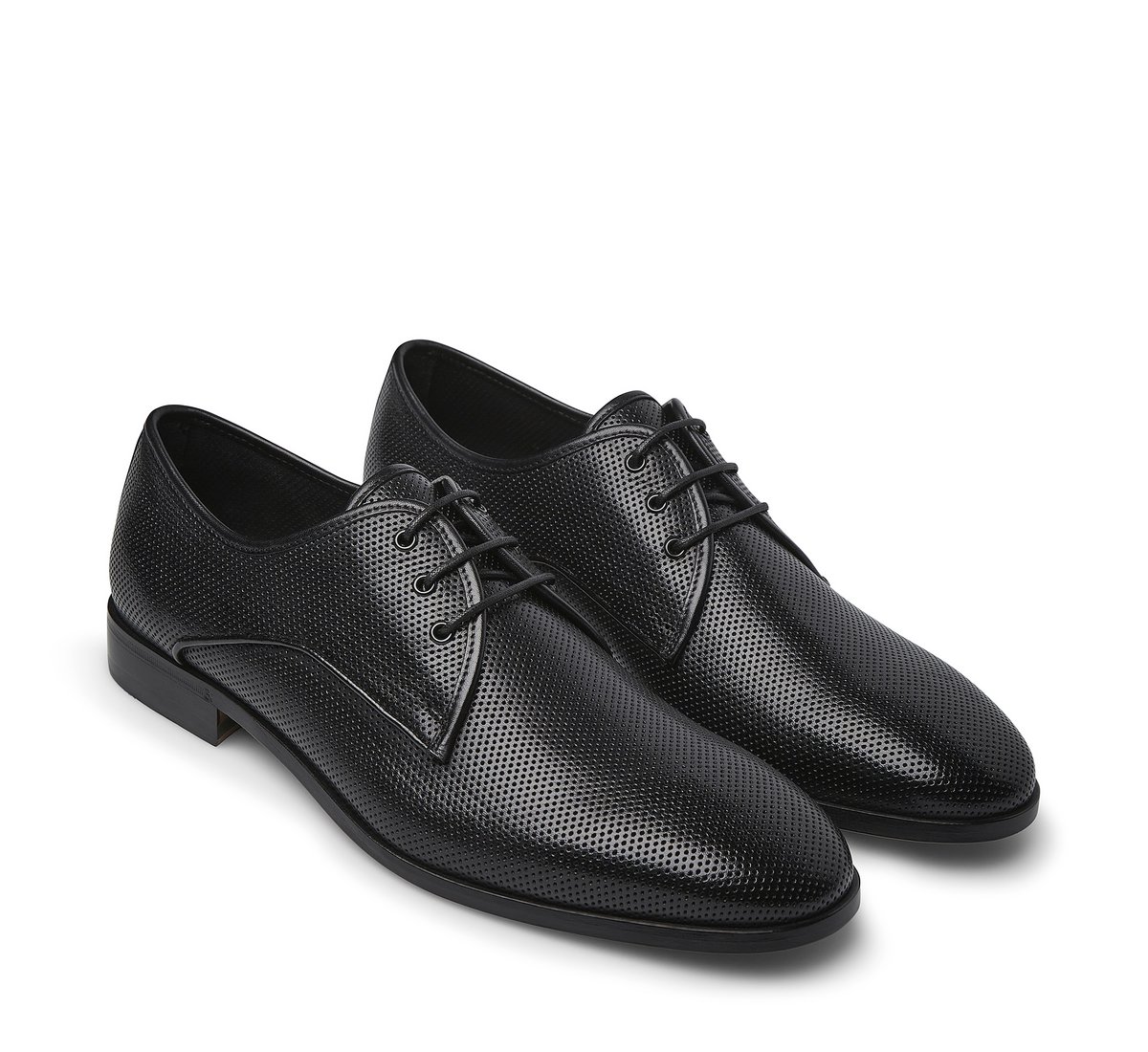 Perforated calfskin derby shoes