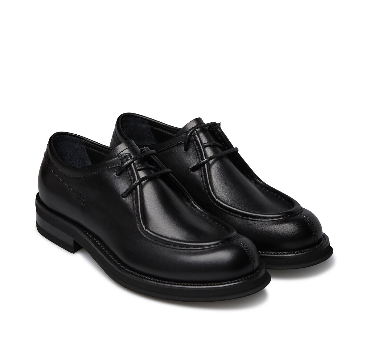 Black calfskin derby