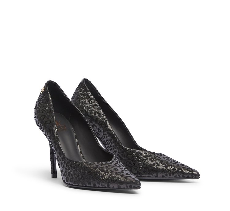 Décolleté Fabi in stampa animalier - Nero
