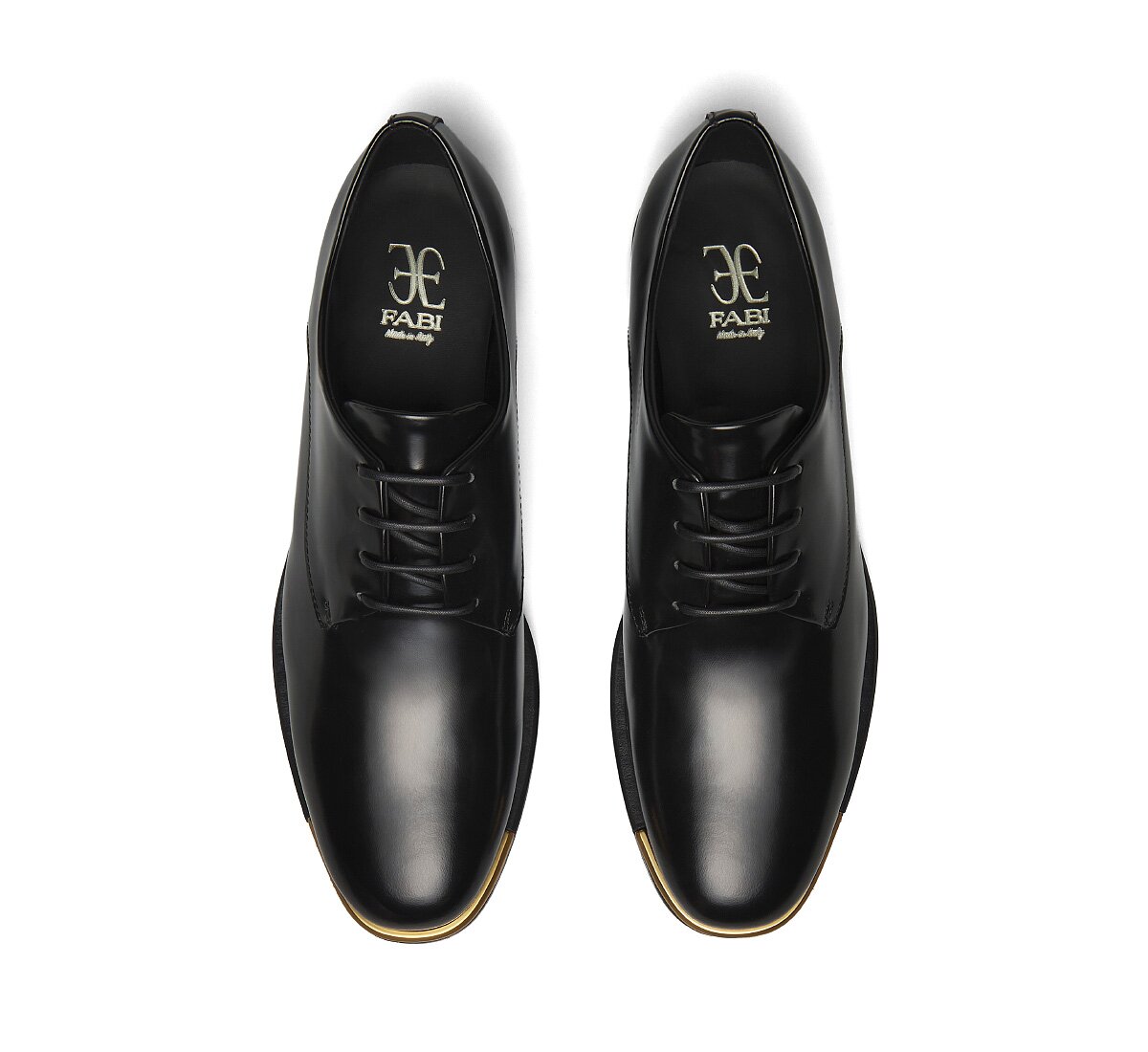 Fabi Calfskin Lace-Up Shoe with Gold Detail