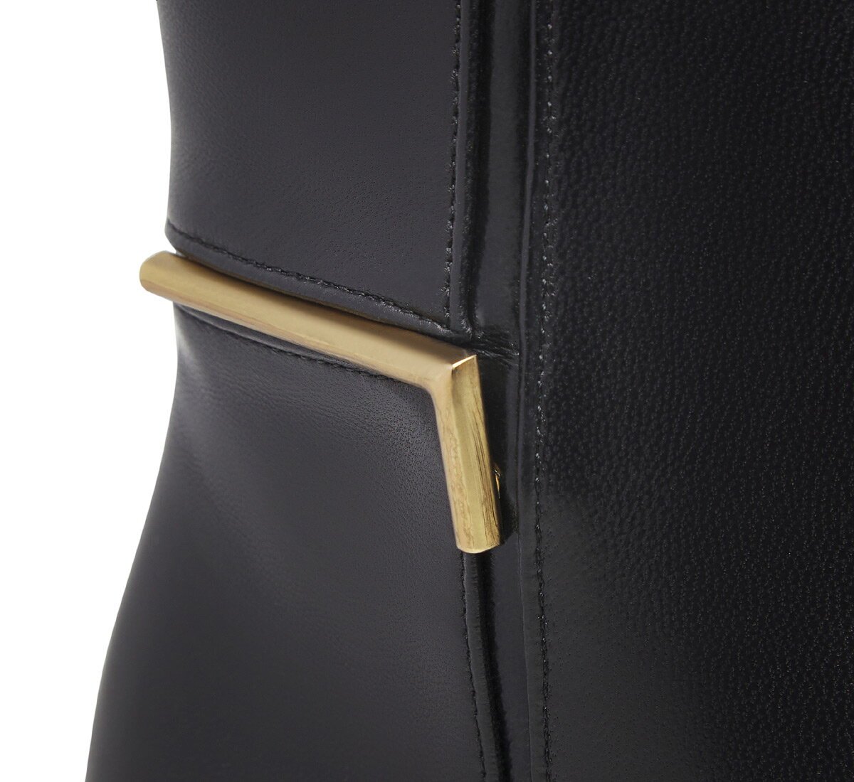 Fabi nappa leather ankle boot with gold detail