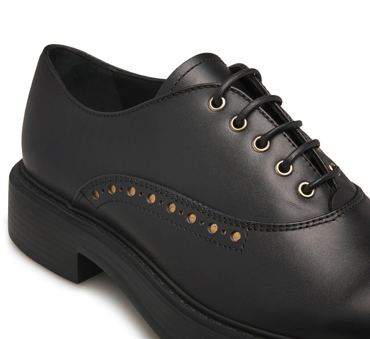 Fabi calfskin lace-up shoes with gold details