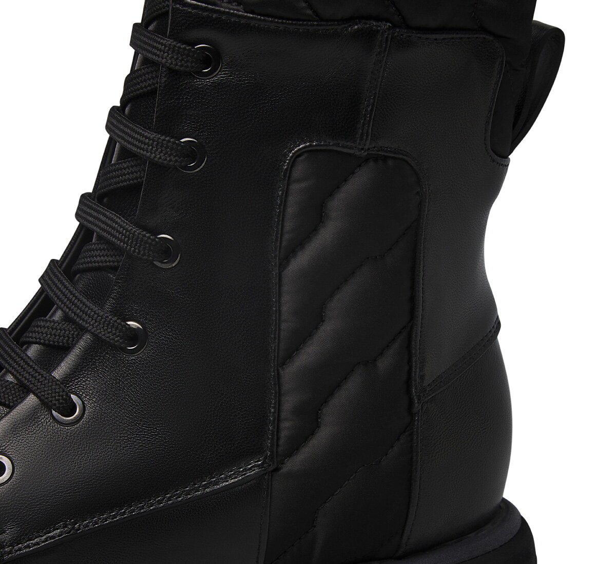 Fabi Nappa Leather Ankle Boots with Quilted Inserts