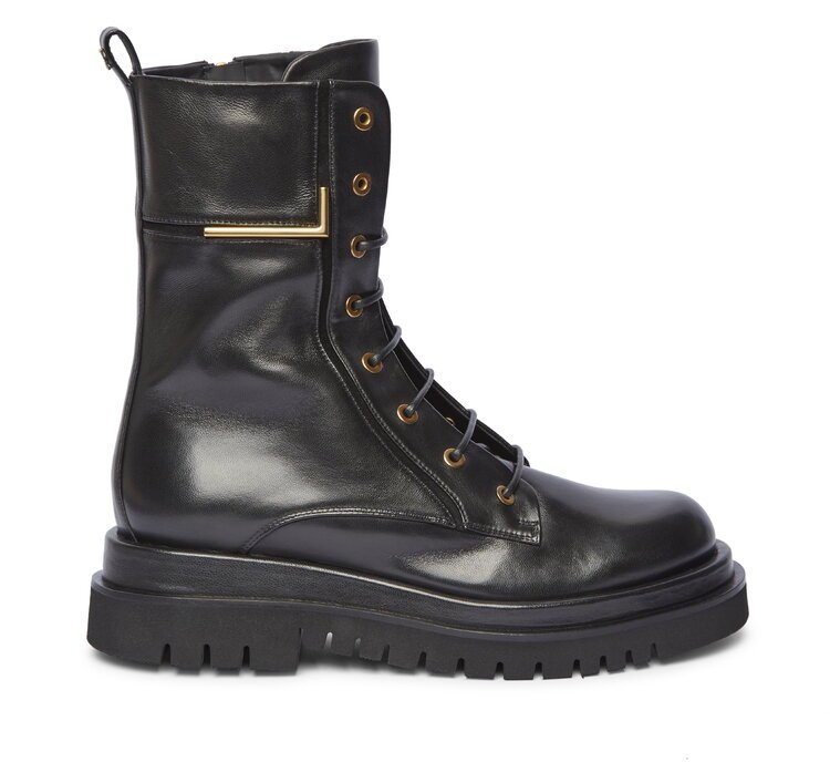 Fabi nappa leather combat boot