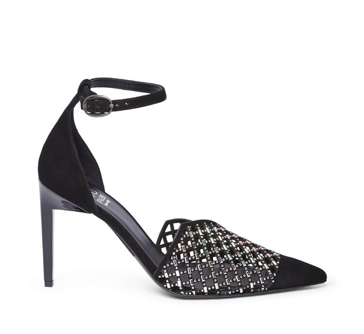 Fabi suede pumps with crystals