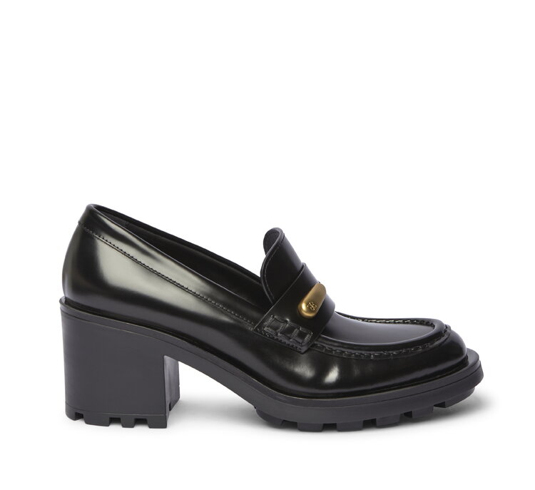 Fabi calfskin loafer with gold detail