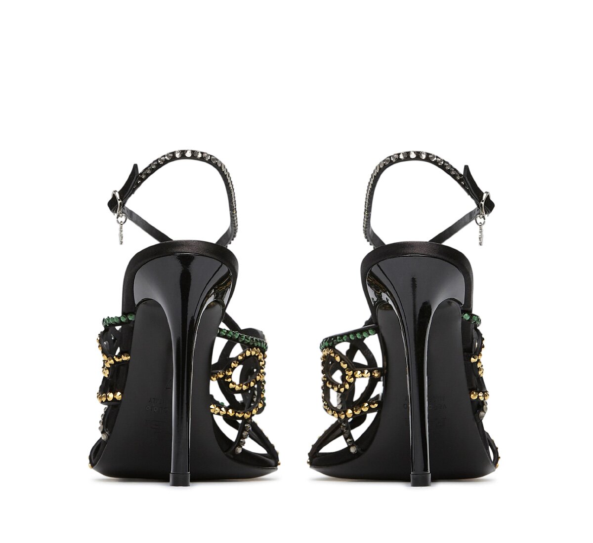 Fabi suede sandal with crystals