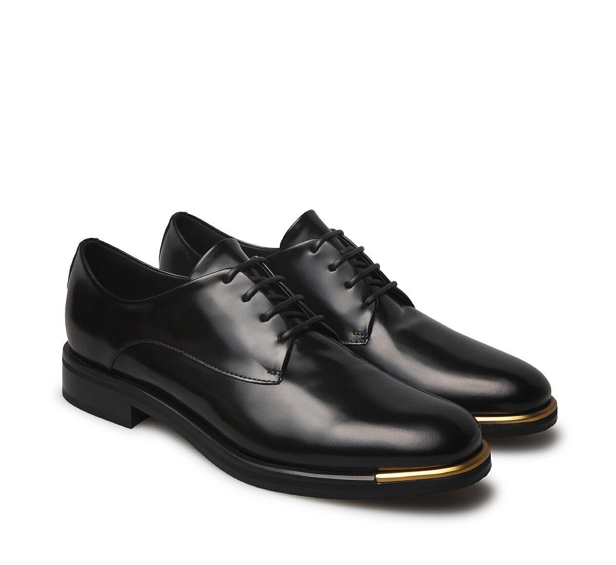 Fabi Calfskin Lace-Up Shoe with Gold Detail