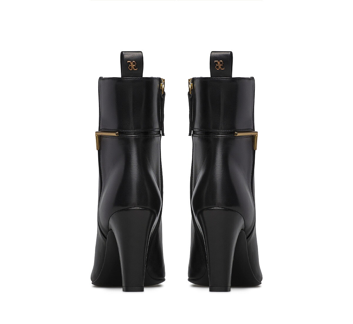 Fabi nappa leather ankle boot with gold detail