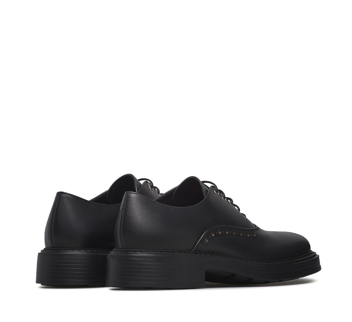 Fabi calfskin lace-up shoes with gold details