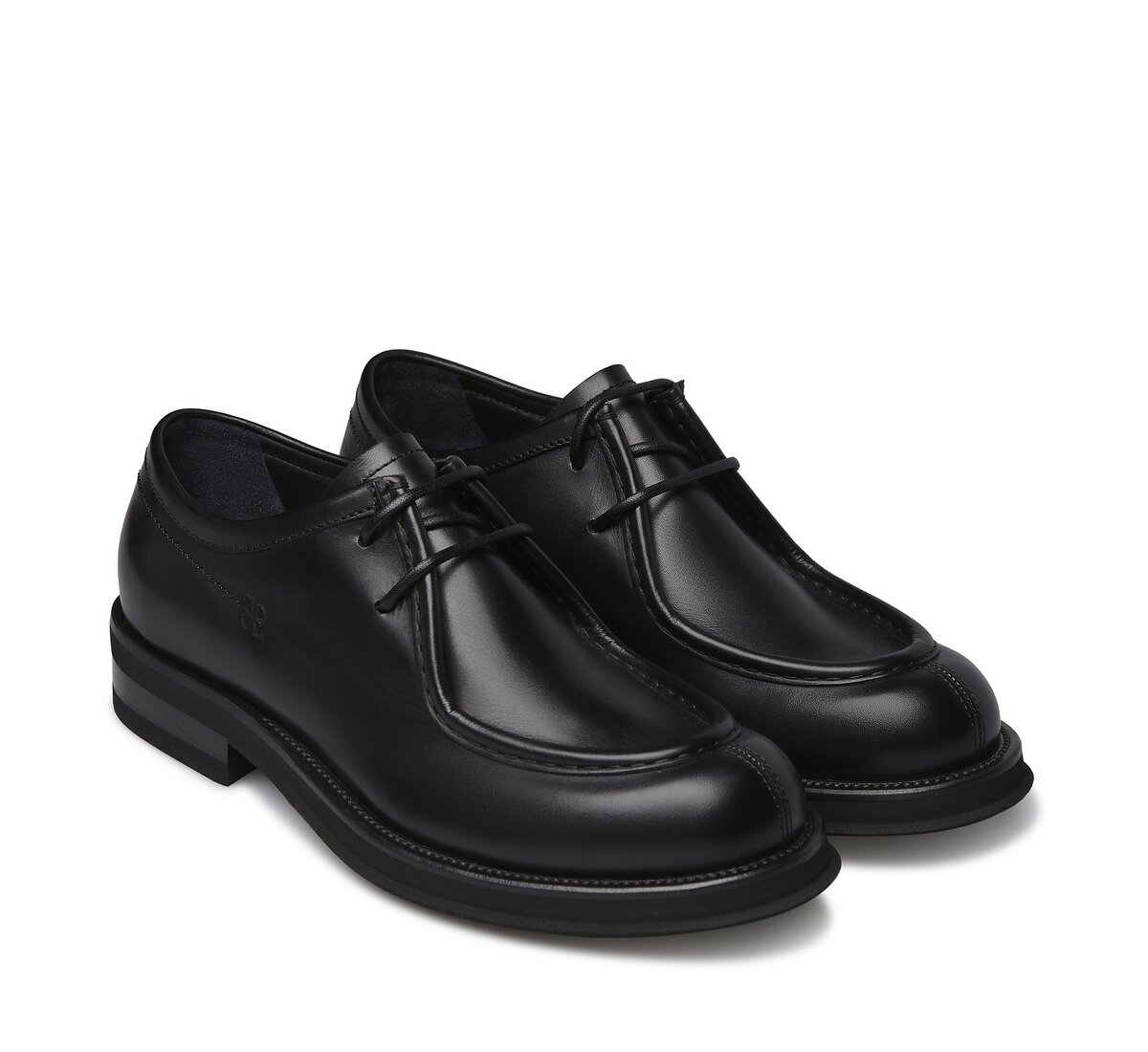 Black calfskin derby