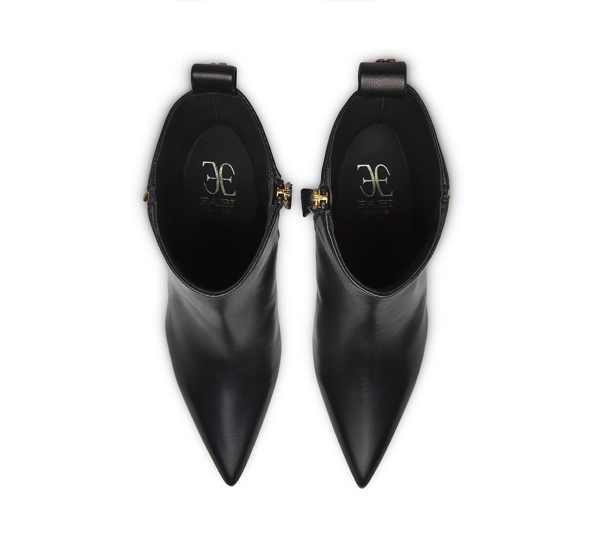 Fabi nappa leather ankle boot with gold detail