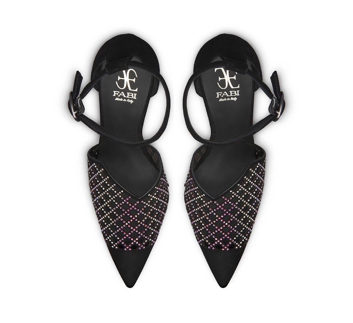 Fabi suede pumps with crystals