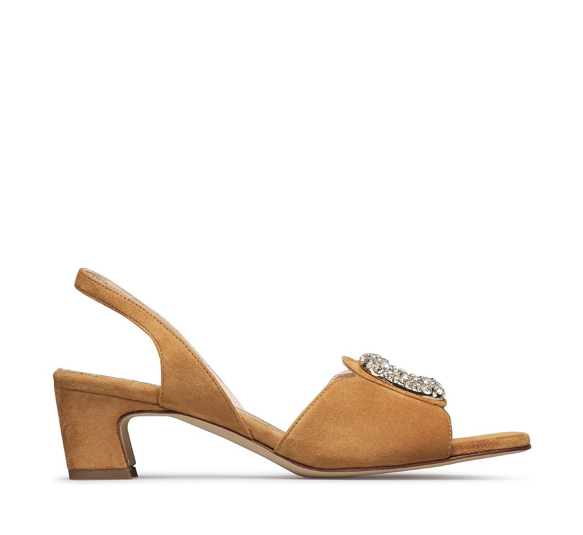 Sandalo Fabi in Camoscio con fibbia gioiello