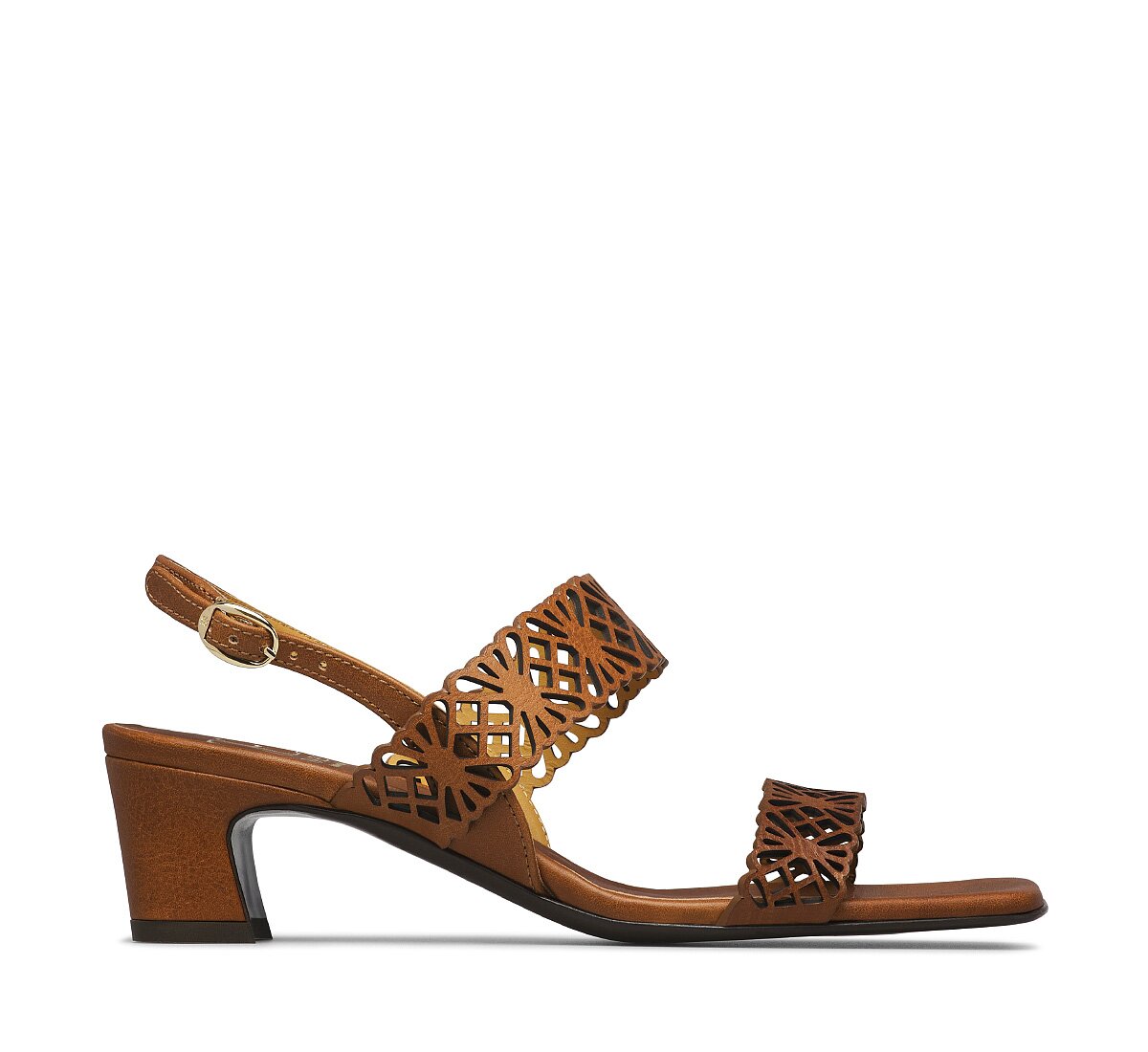 Sandal in perforated calfskin