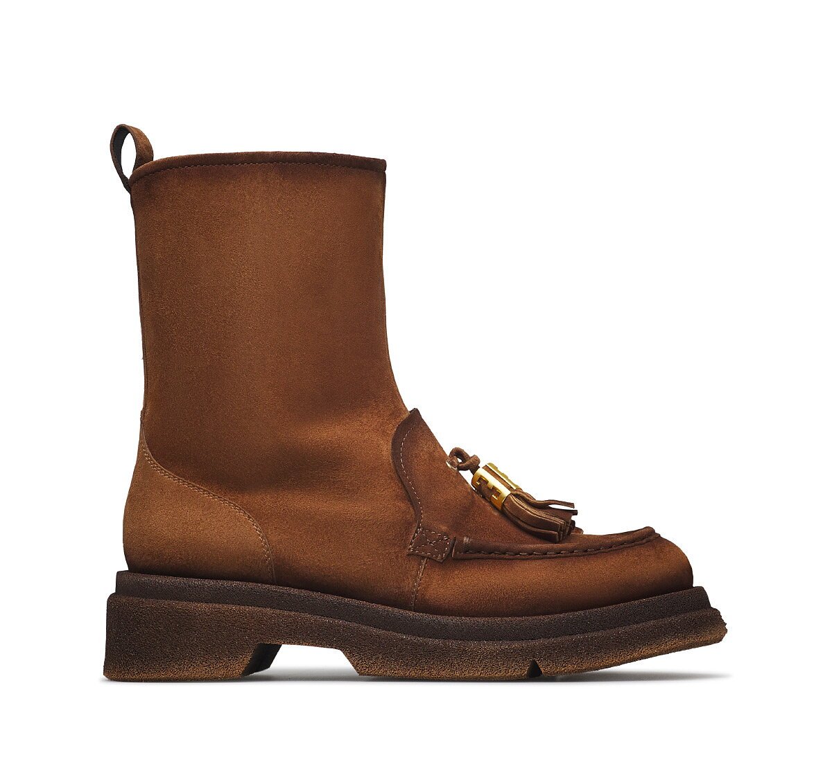 Stivaletto Fabi in camoscio con nappine