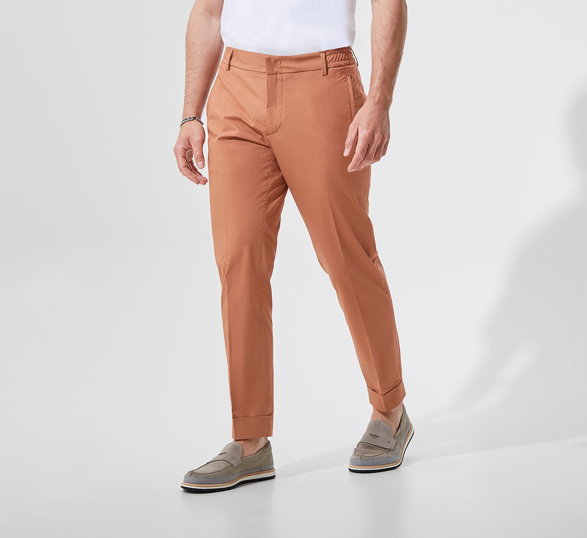 Pantaloni Chino Marrone in Cotone
