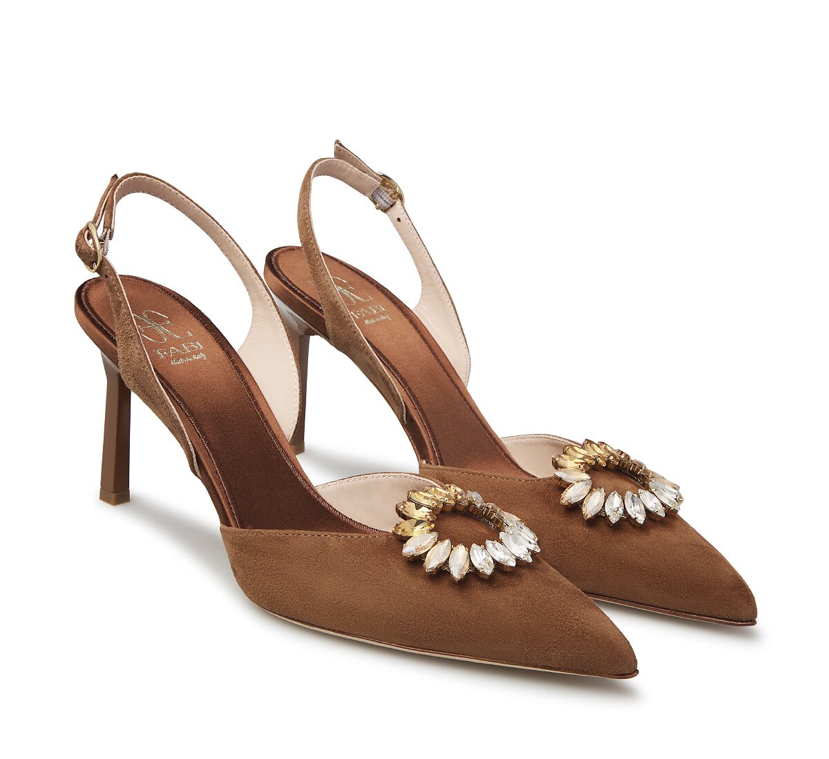 Sling-back in suede