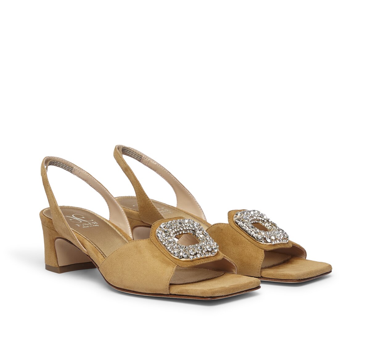 Sandalo Fabi in Camoscio con fibbia gioiello