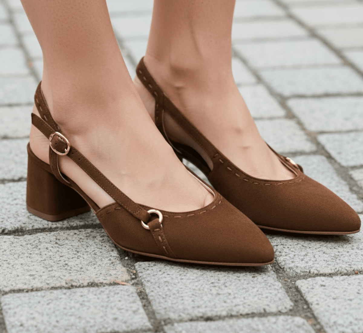 Sling-back Fabi in camoscio