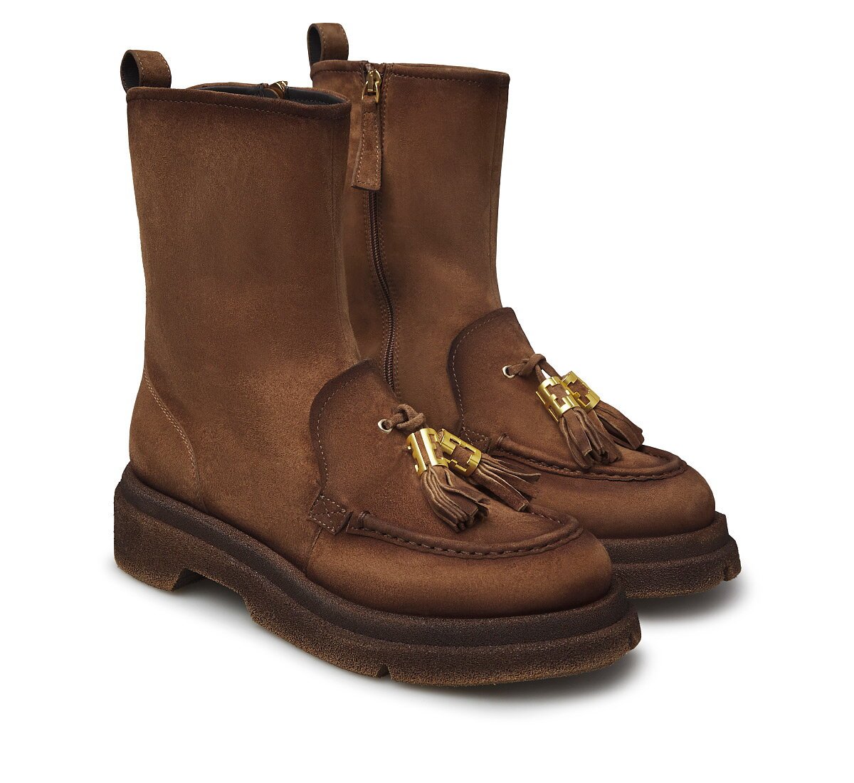 Stivaletto Fabi in camoscio con nappine