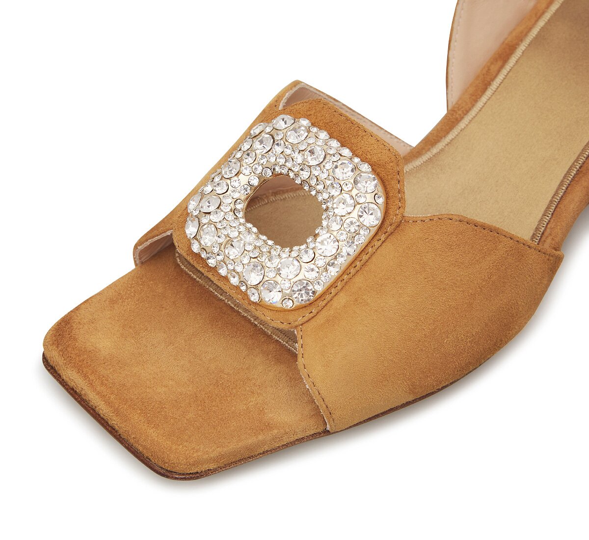 Fabi Suede Sandal with Jewel Buckle