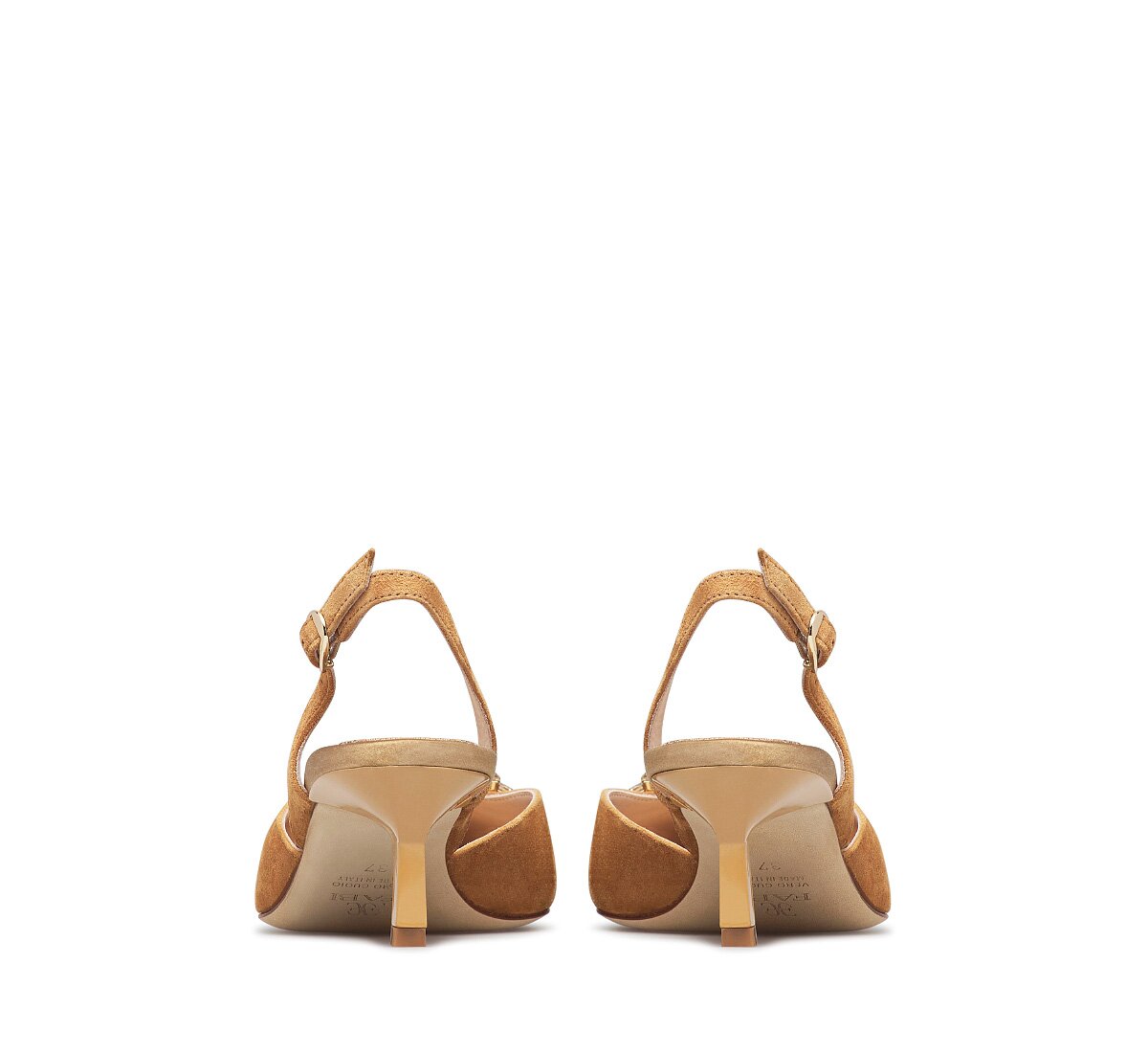 Sling-back in camoscio