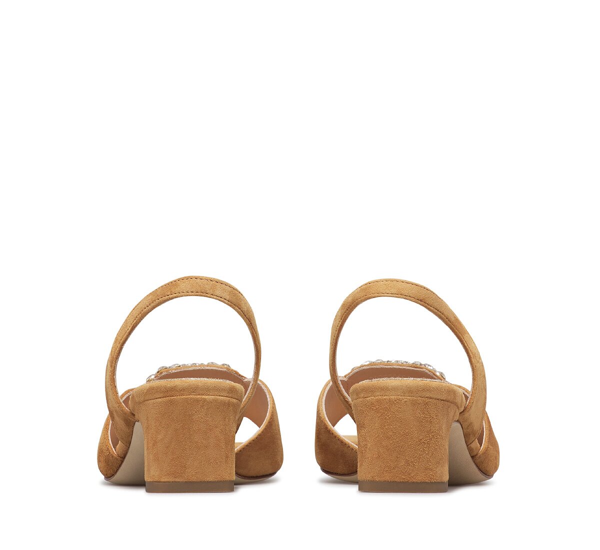 Fabi Suede Sandal with Jewel Buckle