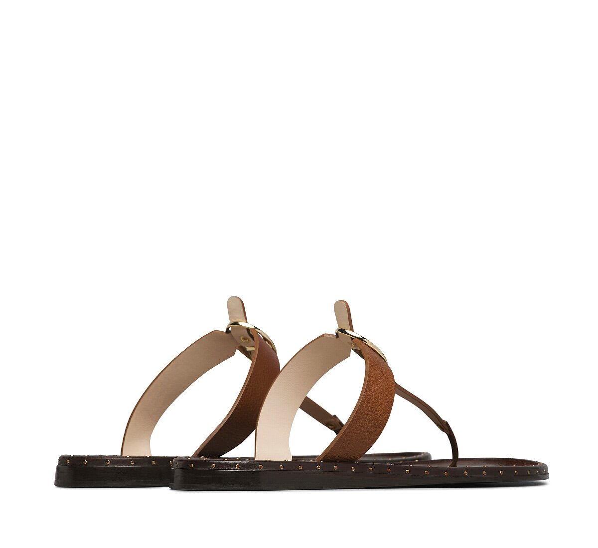 Thong sandal in calfskin leather