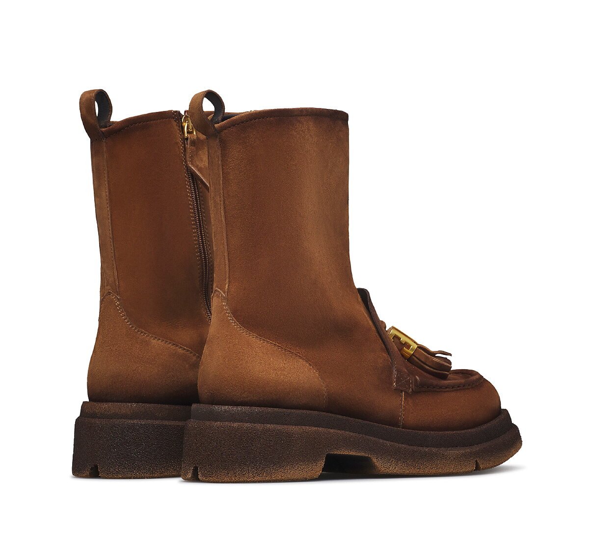 Stivaletto Fabi in camoscio con nappine