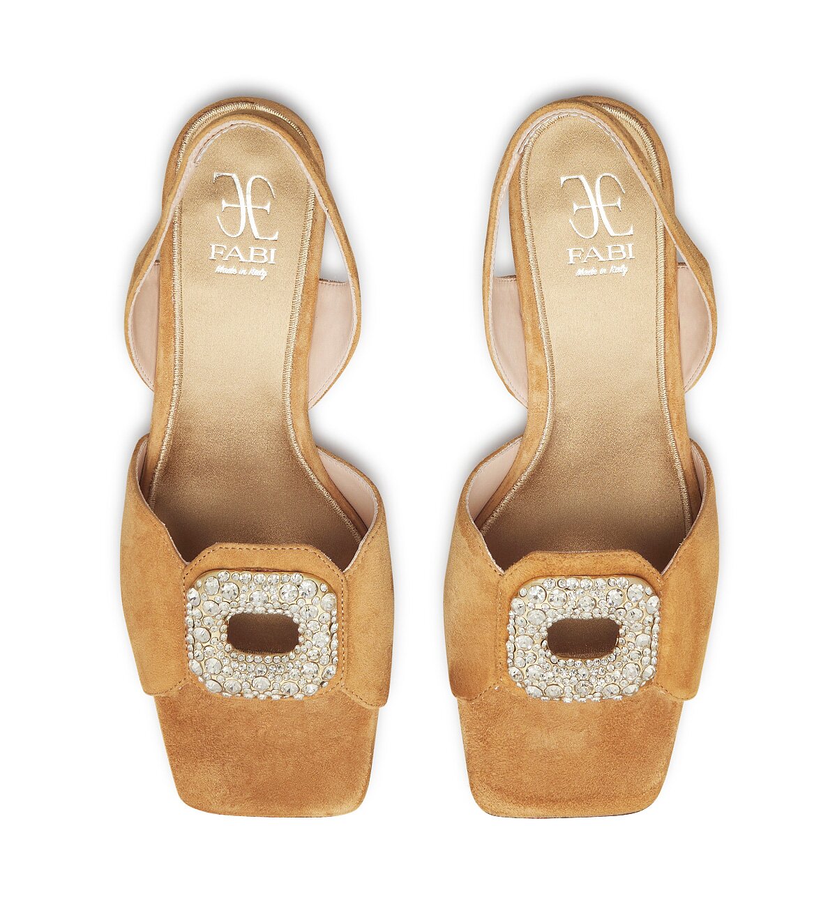 Fabi Suede Sandal with Jewel Buckle