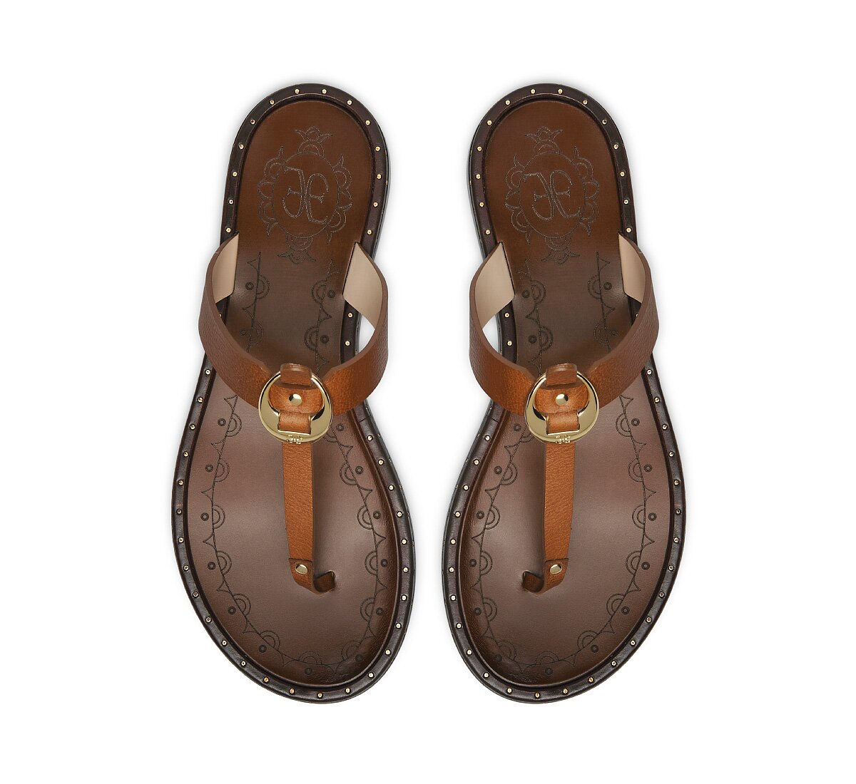 Thong sandal in calfskin leather