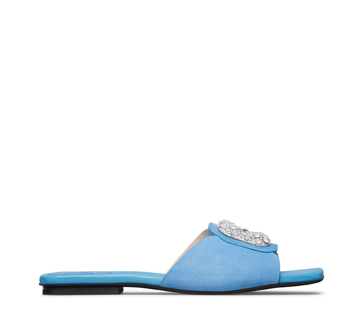 Sandal with jewel buckle