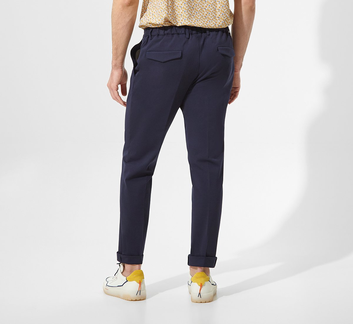 Structured blue trousers