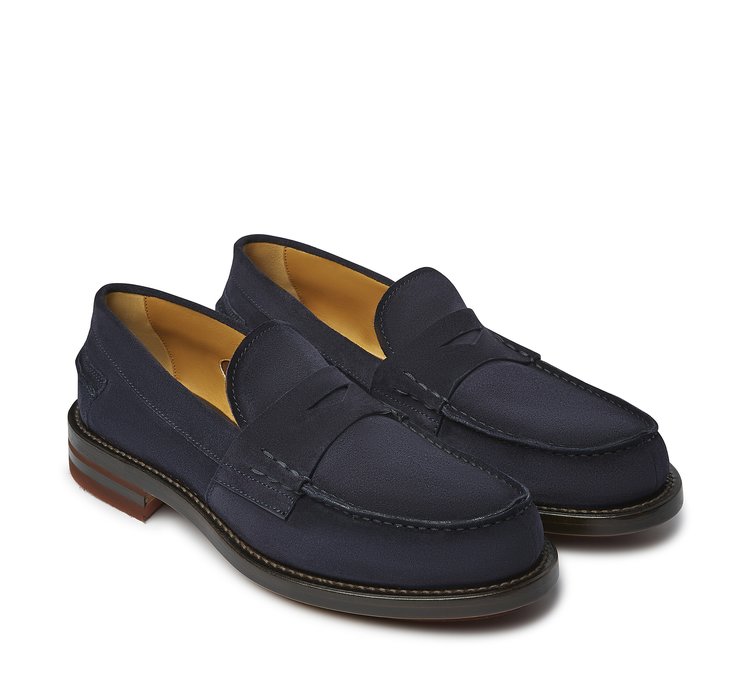 Mocassino in velour - Blu
