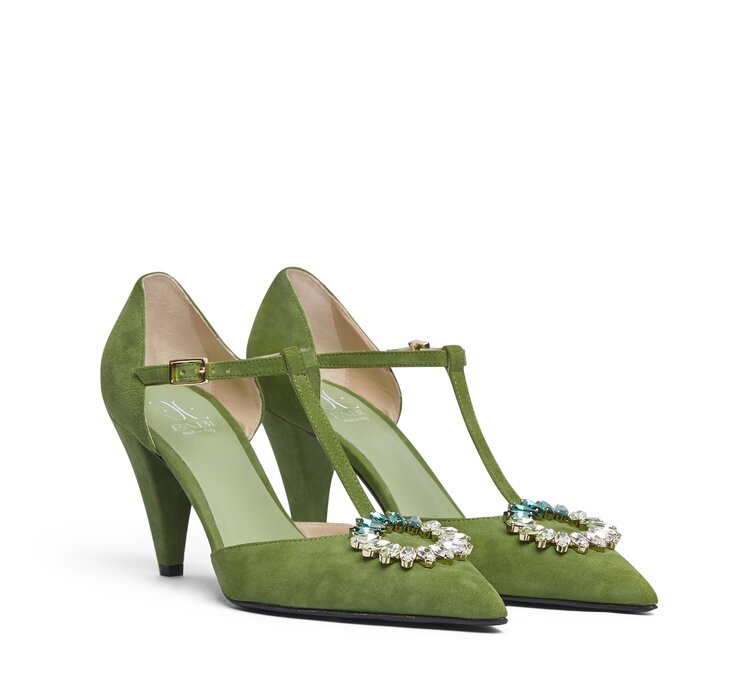 Décolleté Fabi con gioiello - Verde