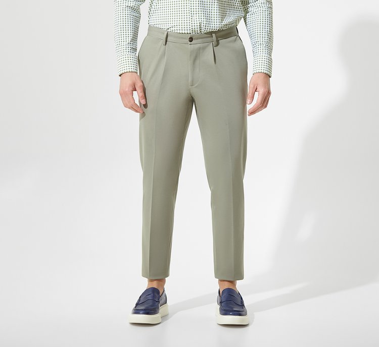 Structured sage trousers