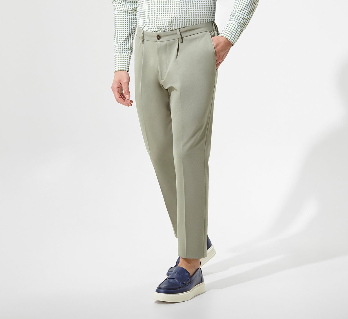 Structured sage trousers