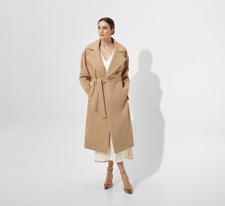 Trench beige in cotone