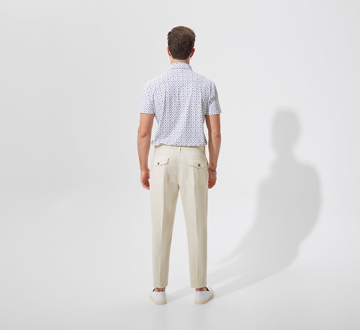 Beige Chino Pants with Front Pockets