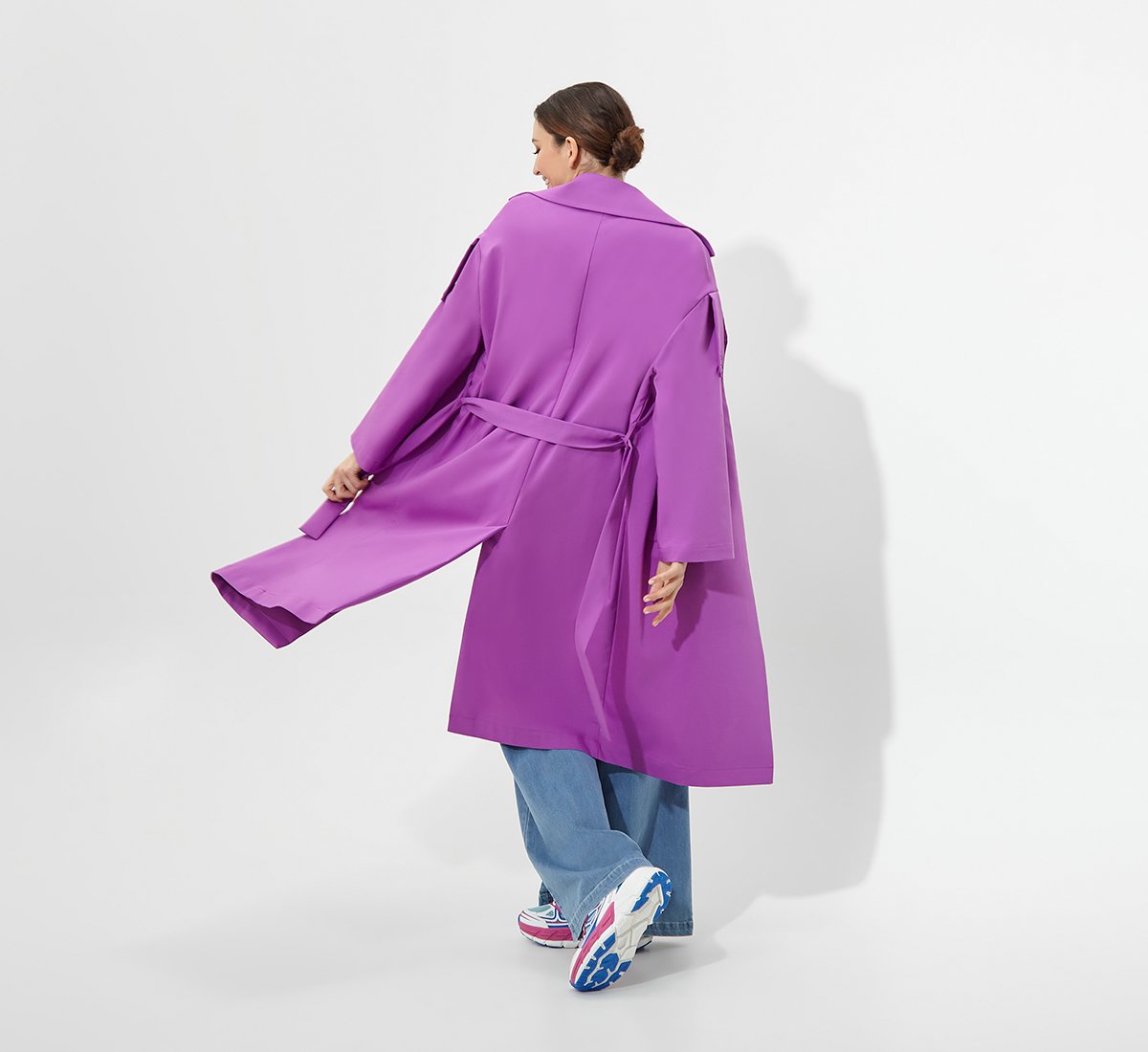 Lilac cotton trench coat