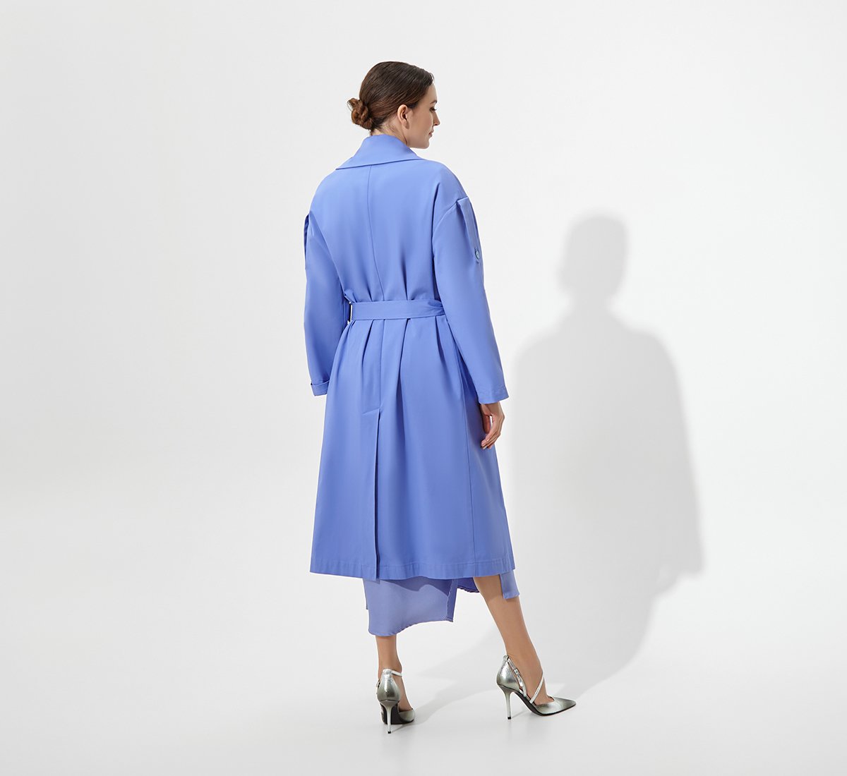 Azure cotton trench coat