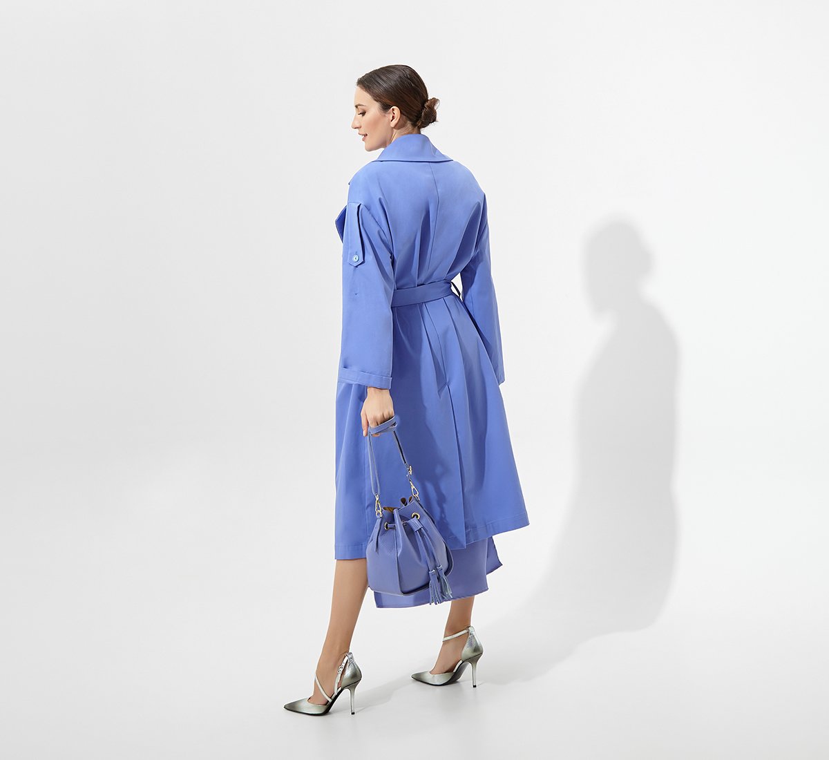 Azure cotton trench coat