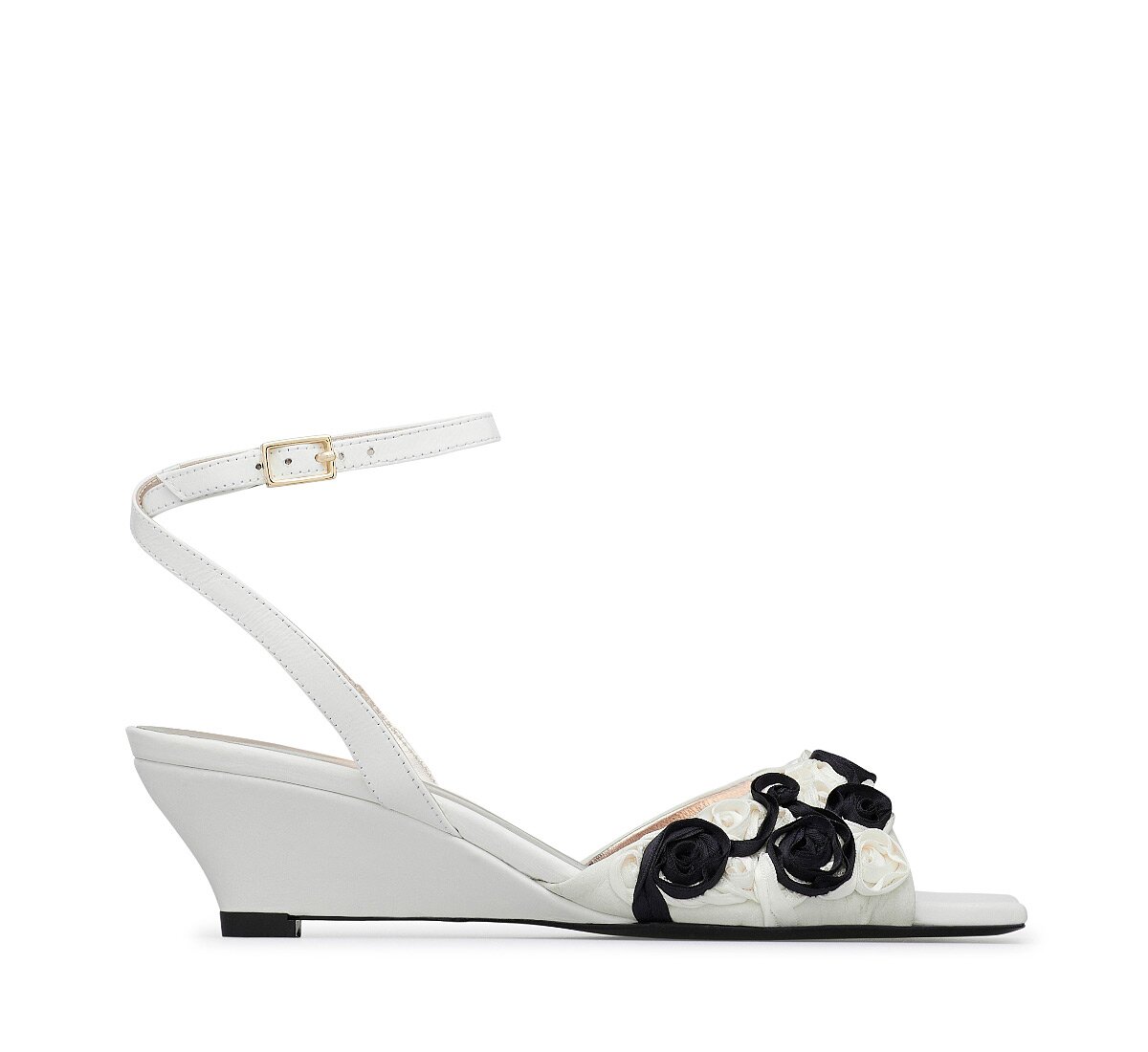 Fabi sandal with rose-effect satin strap