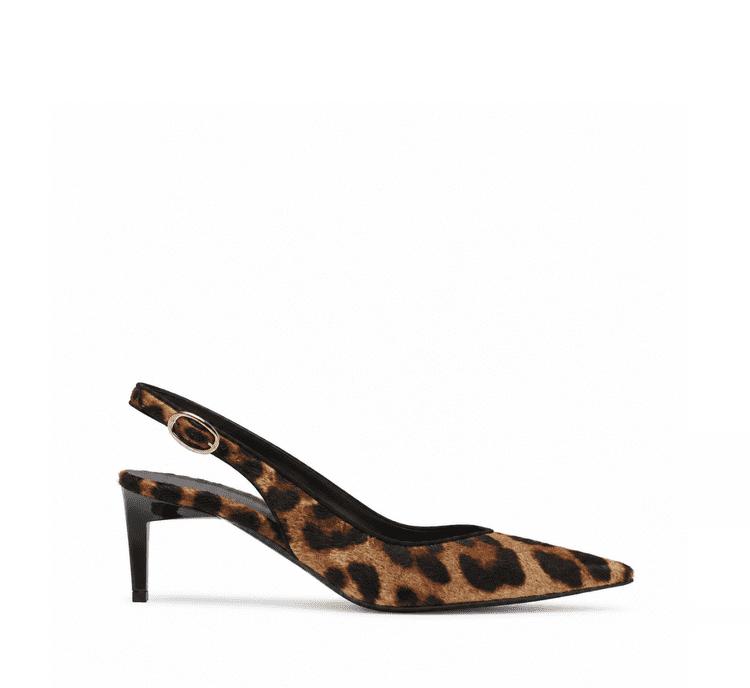 Fabi animal-print calf hair sling-back