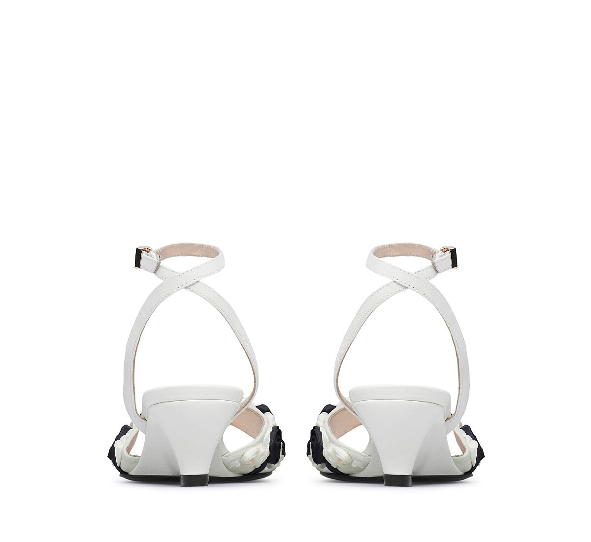 Fabi sandal with rose-effect satin strap